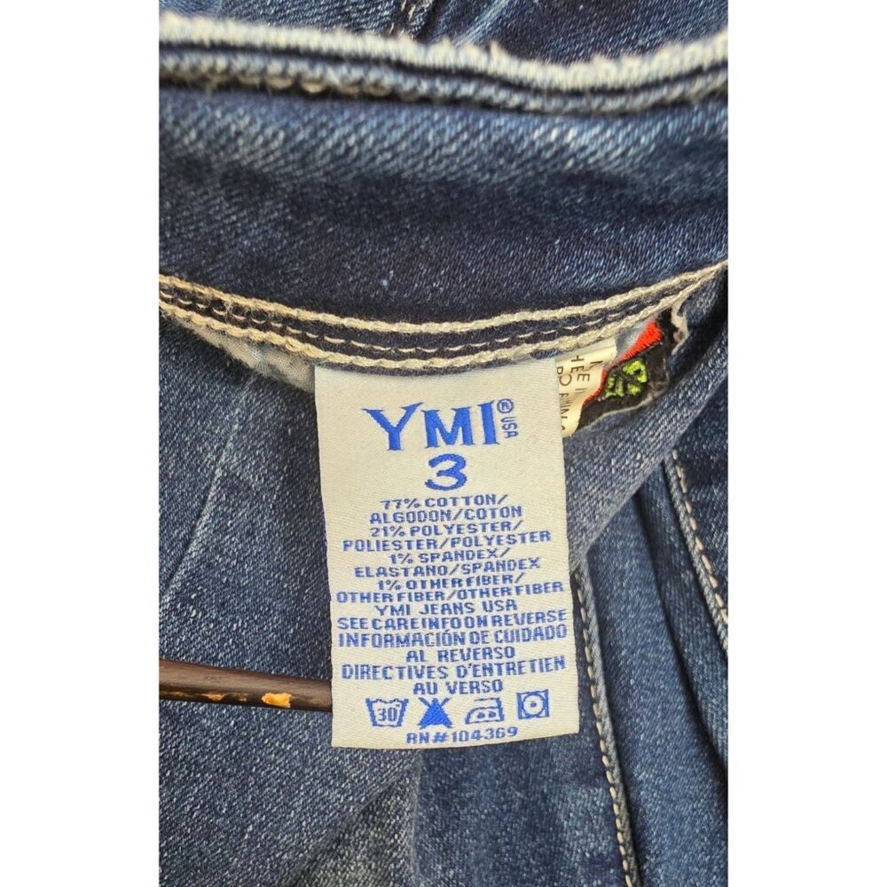 Women's YMI Varsity Patchwork Distressed Skinny Jeans size: 3 - Picture 4 of 8